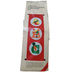 Vintage Crewel ABC Felt Embroidry Wall Hanging Art Craft Kit